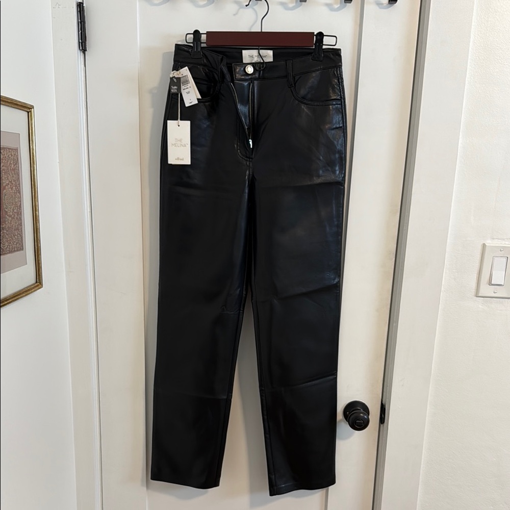 Black Faux Leather Pants